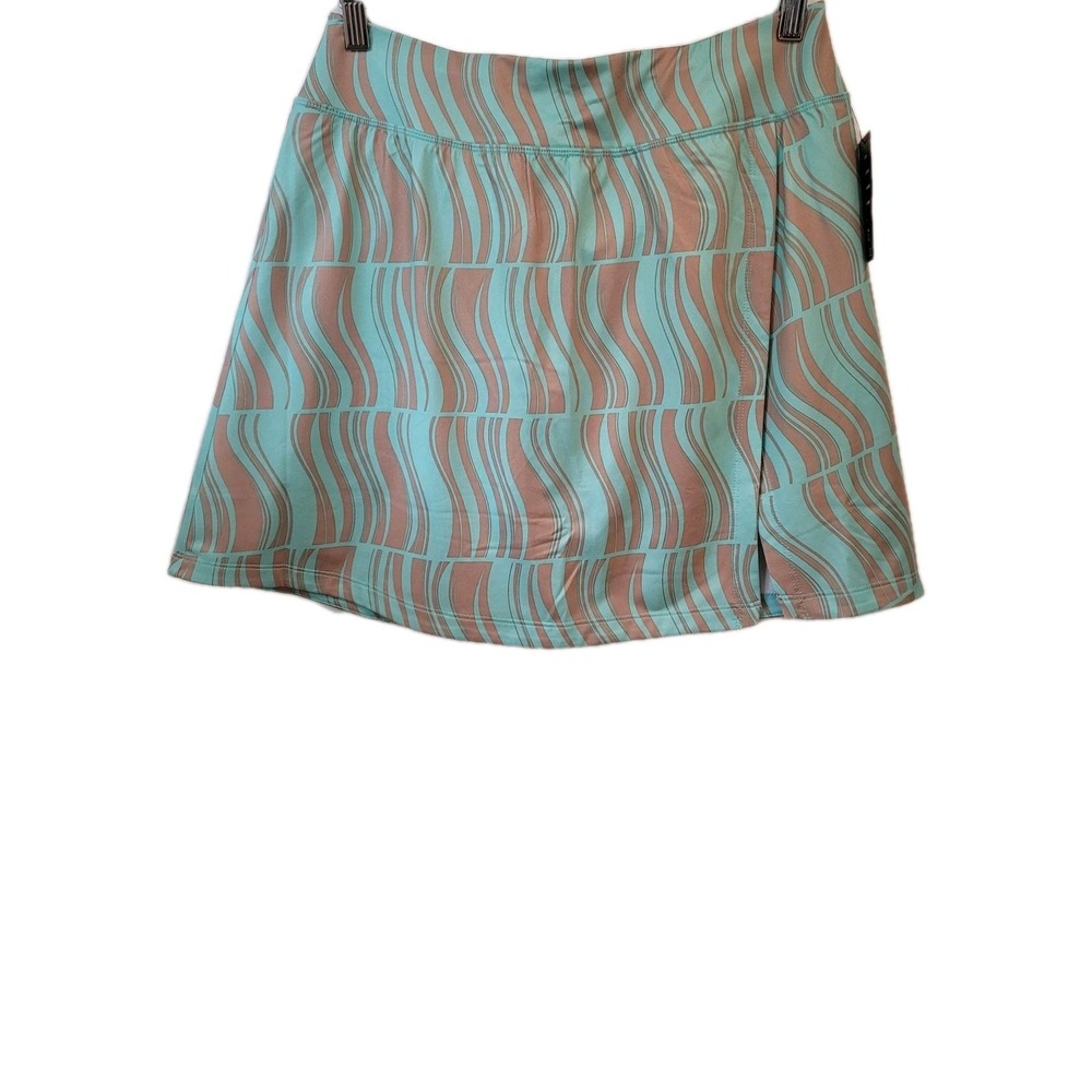 Ideology Medium Green Tan Tennis Golf Women's Athletic Skort NWT Summer